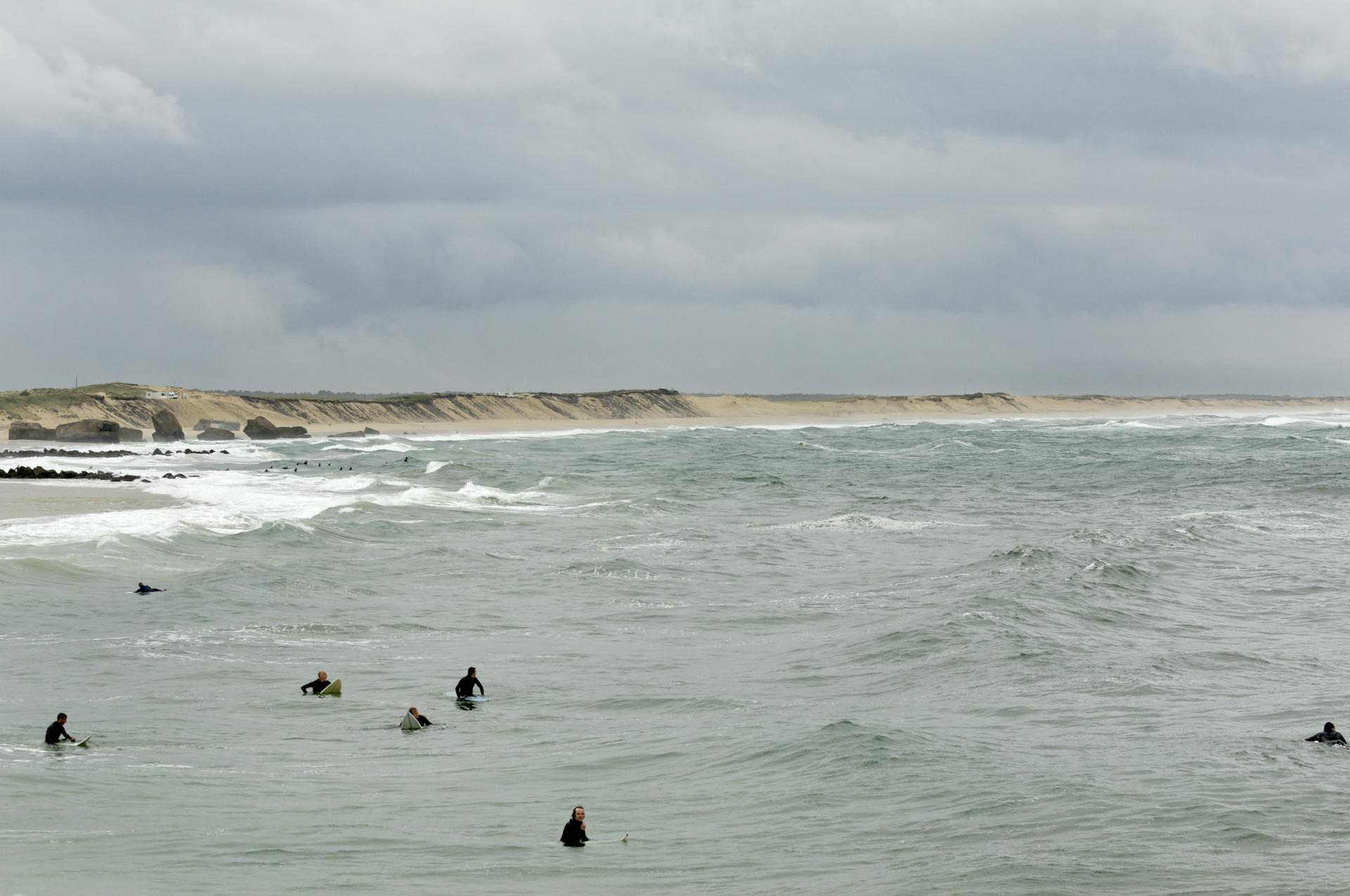 Vue de la plage de Capbreton. Photo prise dans le cadre d'un reportage sur l'érosion littorale de la côte Basque (Capbreton, Landes, 2007).