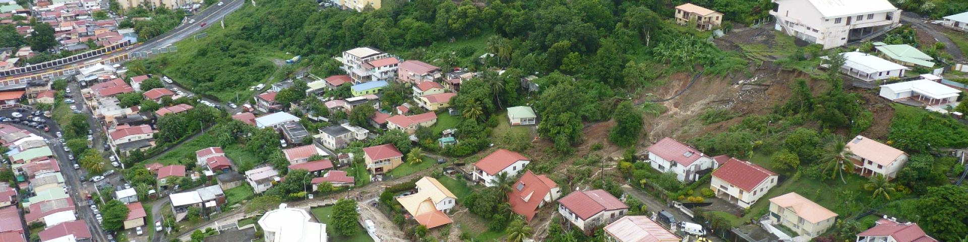 La partie sud du glissement de Morne Calebasse à Fort-de-France© BRGM La partie sud du glissement de Morne Calebasse à Fort-de-France