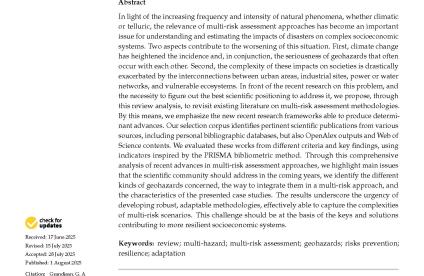A Bibliographic Analysis of Multi-Risk Assessment Methodologies for Natural Disaster Prevention