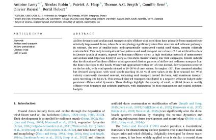 Modification of offshore wind flow and aeolian sand transport by artificial foredunes