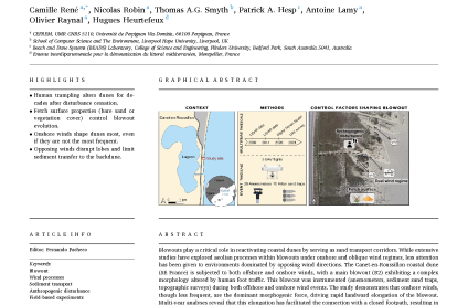 Dynamics and sediment transport in a path-induced blowout in opposing wind conditions