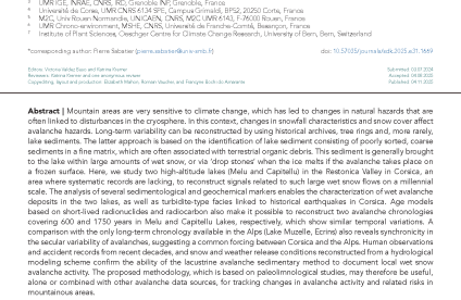 Wet snow avalanches on Corsica Island: a long-term perspective from lake sediments