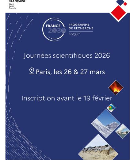 Journée scientifique annuelle du programme Risques (IRiMa)