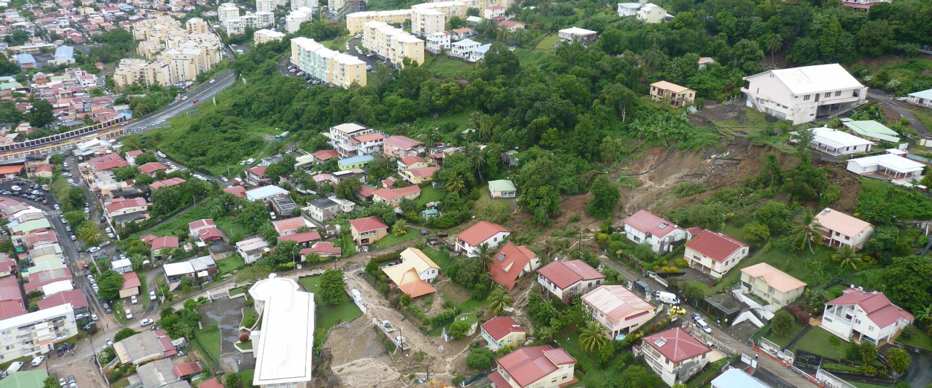 La partie sud du glissement de Morne Calebasse à Fort-de-France