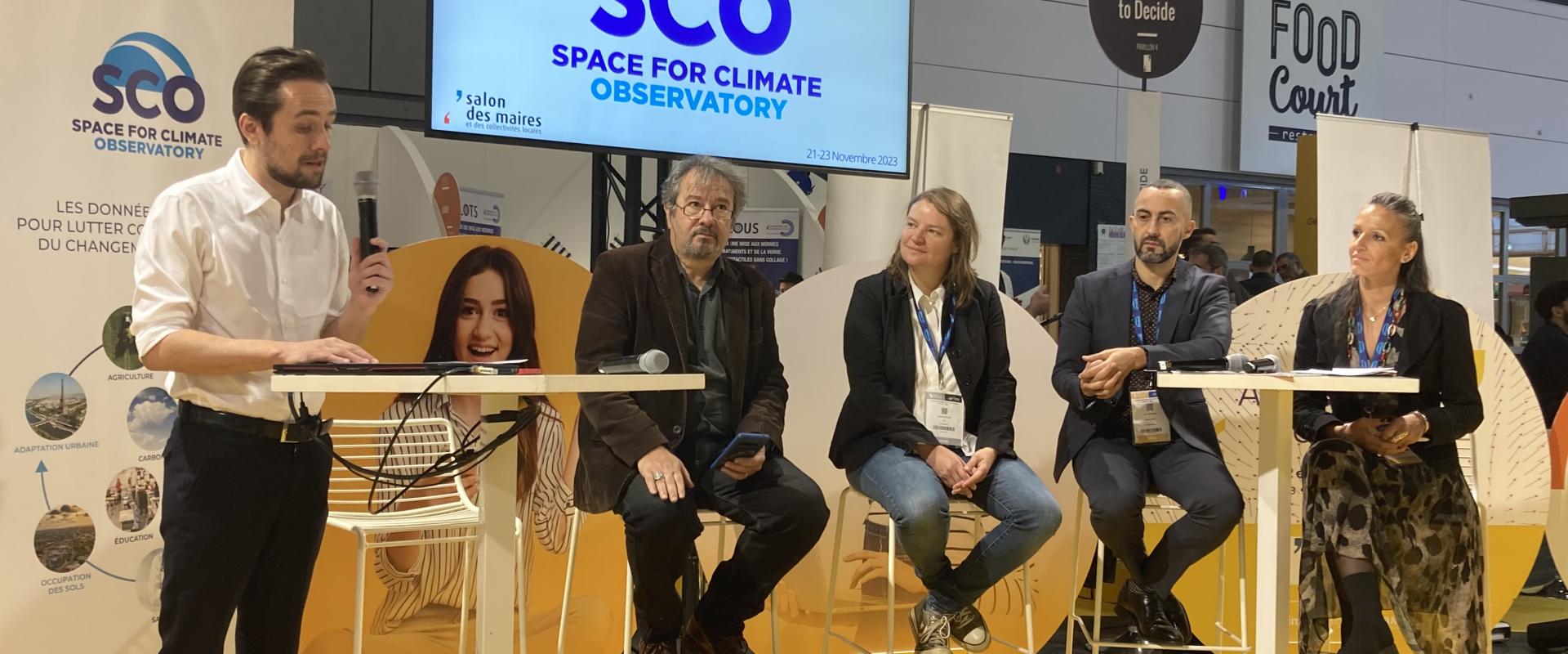 table ronde « Littoraux en péril : mieux anticiper, mieux s’adapter. Des outils clés » organisée par le CNES au salon des maires 2023