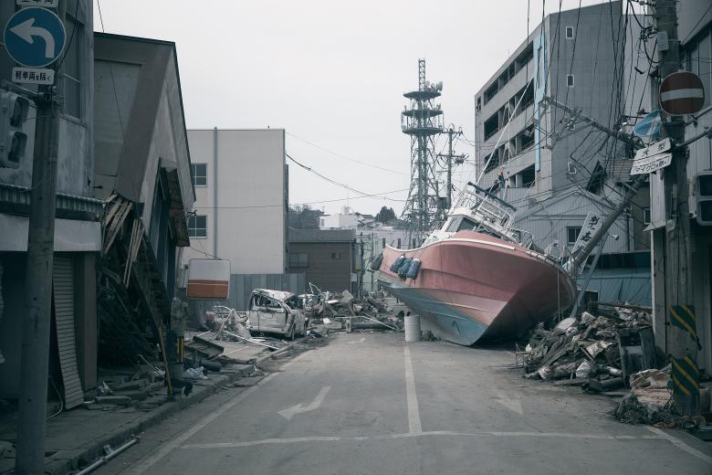 Dégâts provoqués par le tsunami