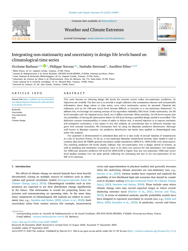 Integrating non-stationarity and uncertainty in design life levels based on climatological time series