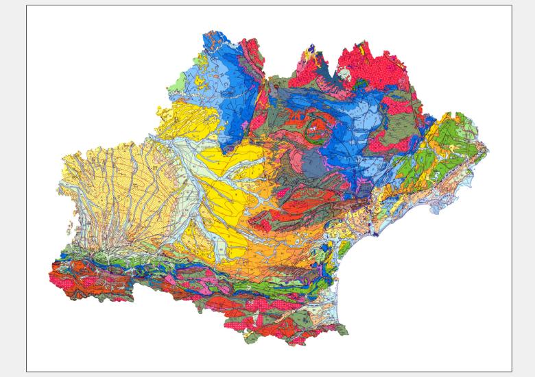Carte géologique de la région Occitanie