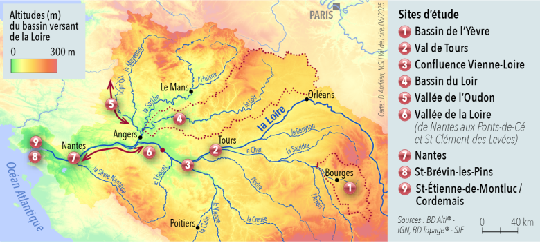 Sites d'étude du projet TETHYS.
