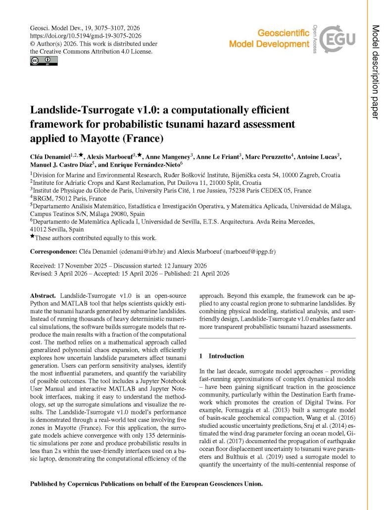 Landslide-Tsurrogate v1.0: a computationally efficient framework for probabilistic tsunami hazard assessment applied to Mayotte (France)